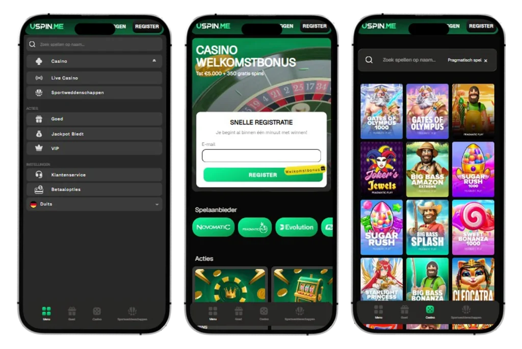 USpin Casino Mobiele versie en app
